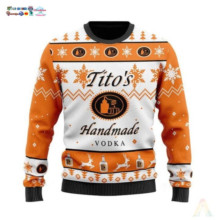 Tito's Handmade Vodka Ver 2 Ugly Christmas Sweater - Natural and awesome