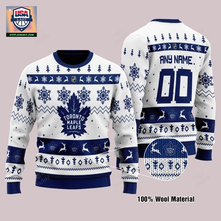 Toronto Maple Leafs Personalized White Ugly Christmas Sweater – Usalast