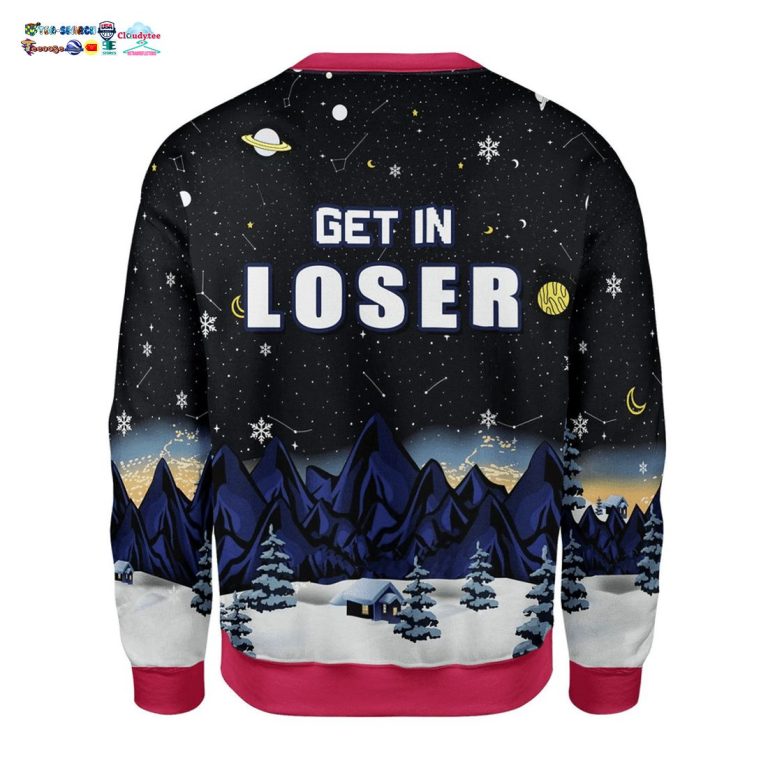UFO Get In Loser Ugly Christmas Sweater - Rocking picture