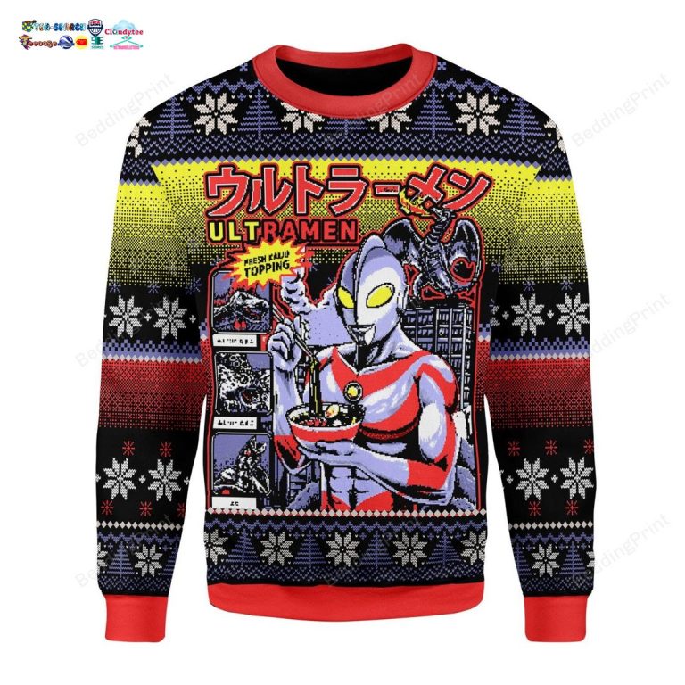 Ultraman UltRamen Ugly Christmas Sweater - Trending picture dear