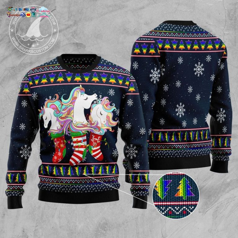Unicorn Chistmas Sock Ugly Christmas Sweater - Good click