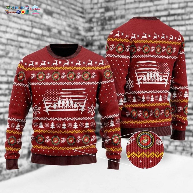 US Marine Corps Ver 1 Ugly Christmas Sweater - You look lazy