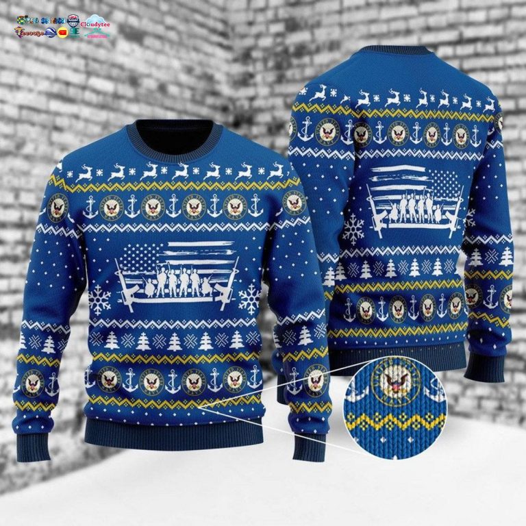 US Navy Ver 1 Ugly Christmas Sweater - Wow! What a picture you click