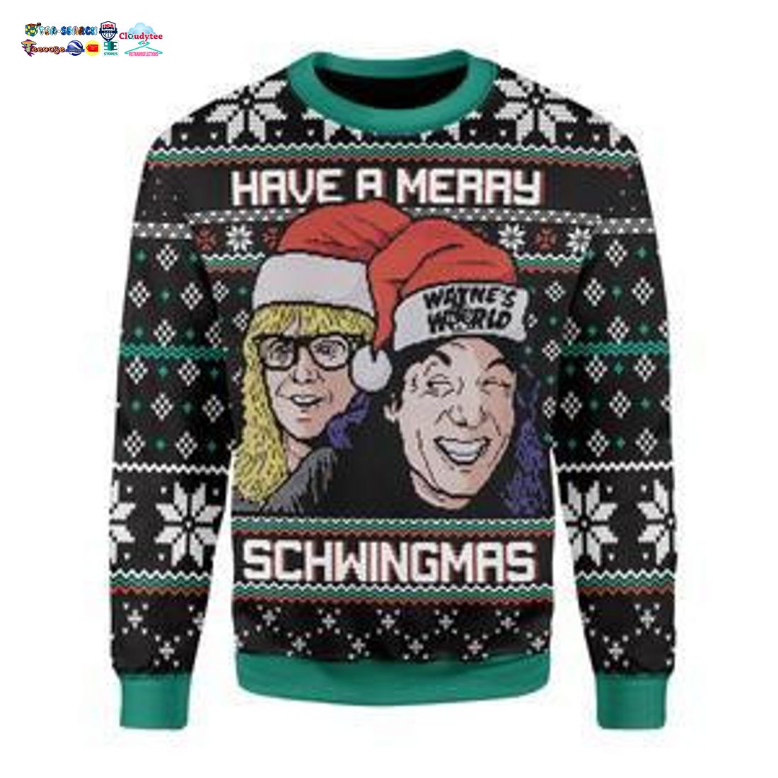 Wayne’s World Have A Merry Schwingmas Ugly Christmas Sweater
