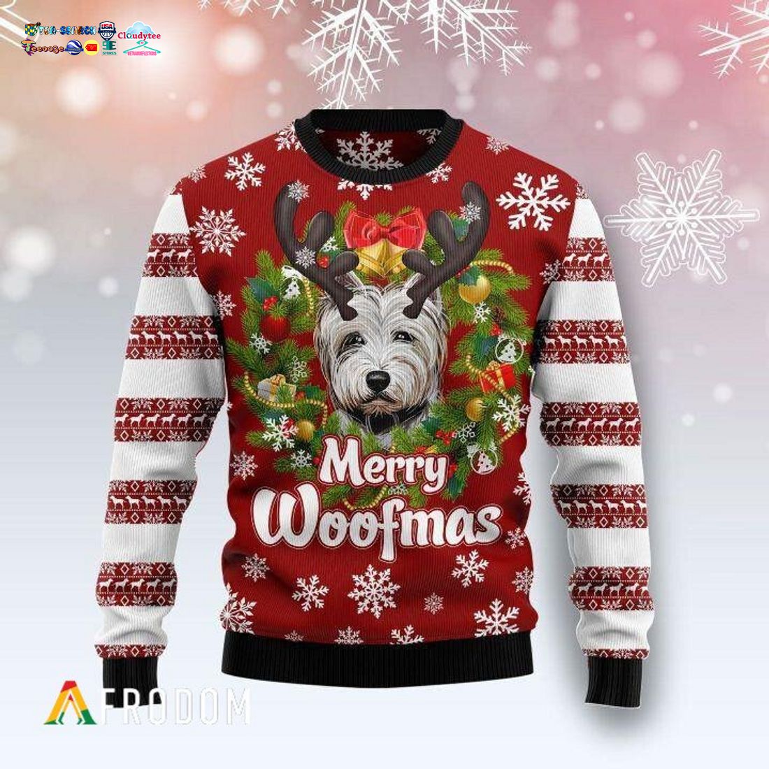 West Highland White Terrier Merry Woofmas Ugly Christmas Sweater