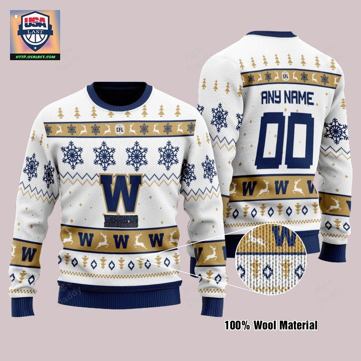 Winnipeg Blue Bombers Personalized White Ugly Christmas Sweater – Usalast