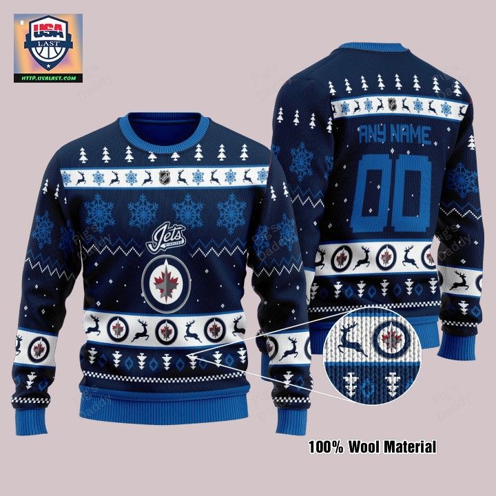 Winnipeg Jets Personalized Navy Ugly Christmas Sweater - Best picture ever