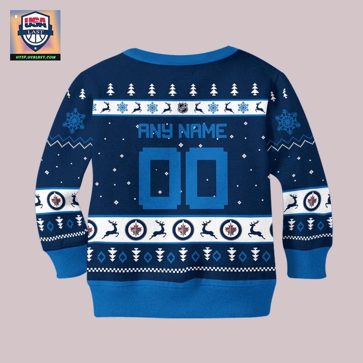 Winnipeg Jets Personalized Navy Ugly Christmas Sweater - Good click