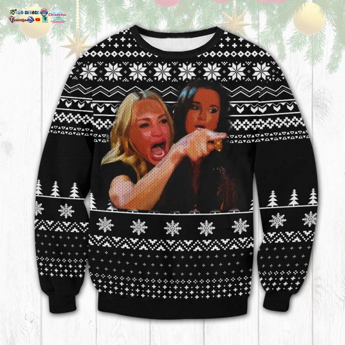 Woman Yelling At A Cat Meme Ugly Christmas Sweater