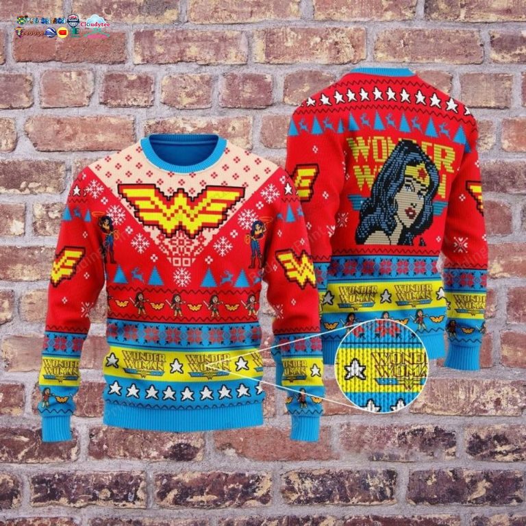 Wonder Woman Ugly Christmas Sweater - Sizzling